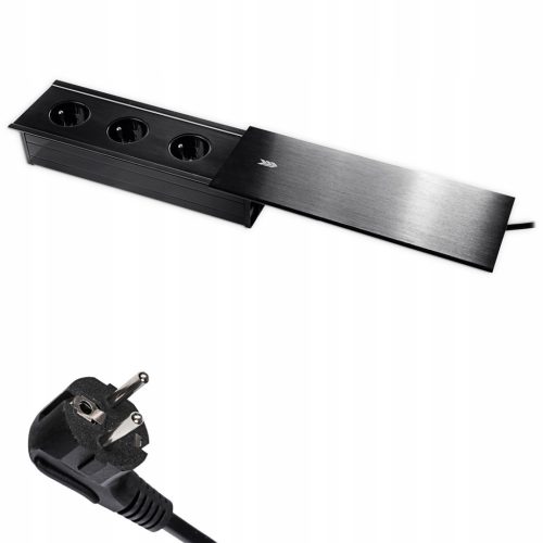  Prise, barrette électrique pour plan de travail Spacetronik, noire