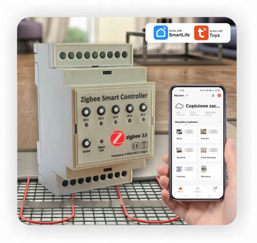 Zigbee underfloor heating controller – 5 zones