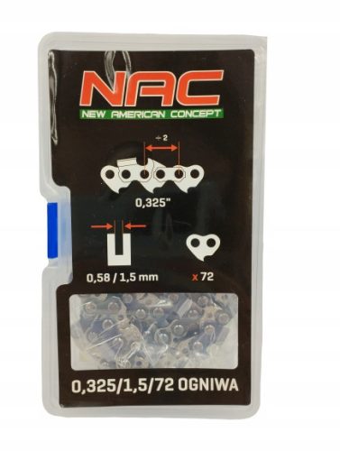  NAC saw chain 45 cm 18 inch 325/1.5 mm 72 links