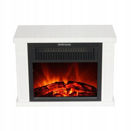 El Fuego freestanding fireplace with heating function, white, 1200 W, 34 x 25 x 17 cm