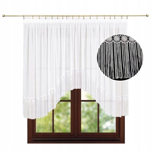  Ready-made curtain, voile 600x140, bow, guipure voile 30 cm