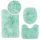 SET OF PLUSH BATHROOM rugs, 3 pieces, Celadon