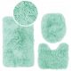 SET OF PLUSH BATHROOM rugs, 3 pieces, Celadon