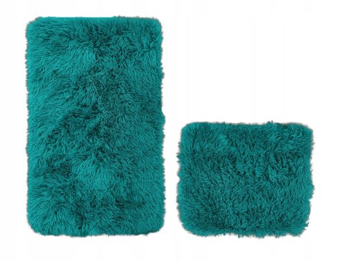 Bathroom rugs contrast blue, 2 pieces