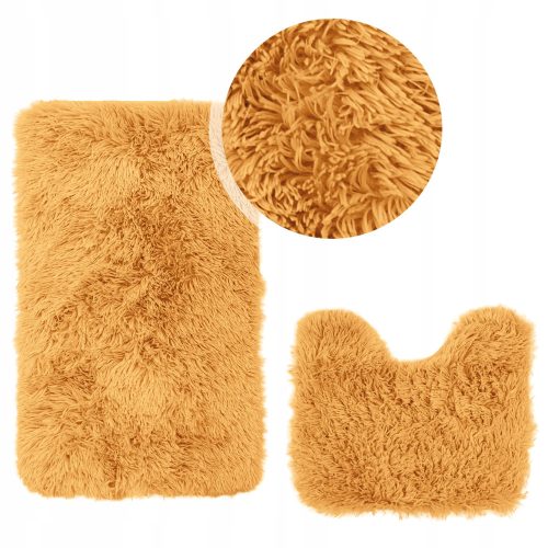 Contrast Megan Mustard Bathroom Rugs, 2 Pack