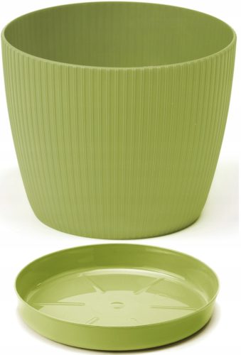  BratGO flowerpot 30 cm x 30 x 25 cm diameter 30 cm plastic in green tones