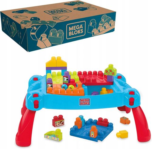  Mega Bloks CNM42 Blocks table with blue blocks 30 pieces.