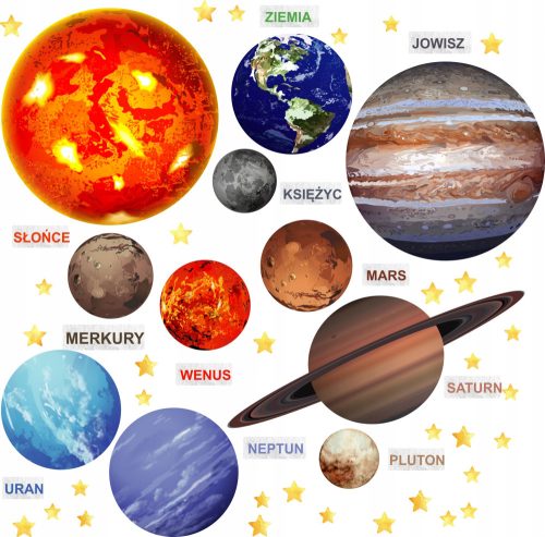  Wall Stickers Solar System Planets Space