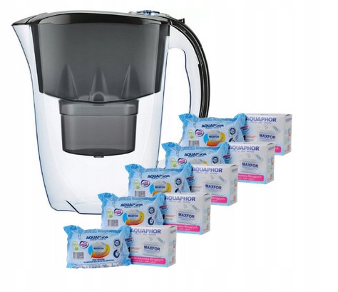  Aquaphor filter jug filter jug + 5x Amethys filter insert 2.8 l black