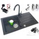 Teknoven Lido 1 single bowl sink, black granite