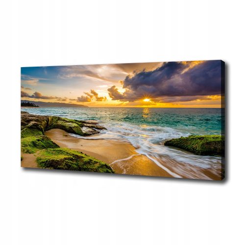 Images sur le mur photo peinture sur toile coucher de soleil mer 125x50cm