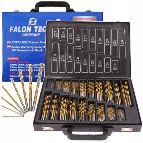  Falon-Tech FT390170T Metallbohrer-Set 170-tlg.