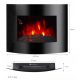 Wall fireplace with heating function El Fuego black 900 W 65.5 x 52 x 11 cm