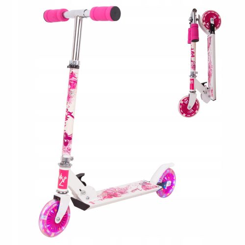  Two-wheeled scooter Worker 7672, white and pink