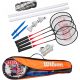  Wilson Badminton V2 3 4PC Net, Racket Set with Shuttlecock