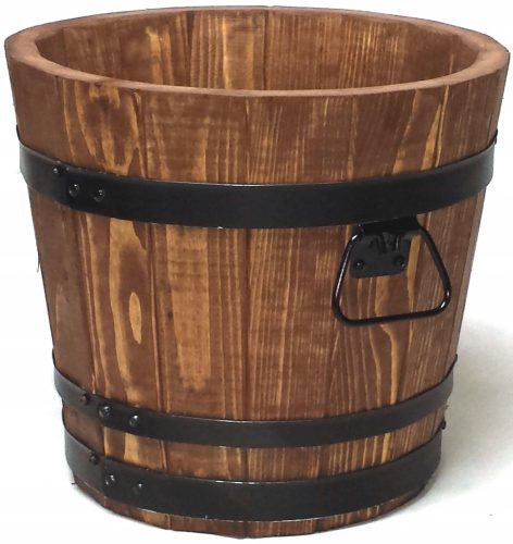  Drewdon flowerpot 35 cm x 35 x 31 cm diameter 35 cm wood black, brown and beige tones