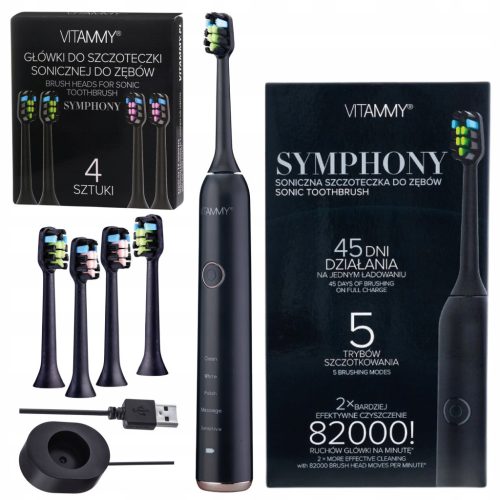  VITAMMY Symphony Black sonic toothbrush