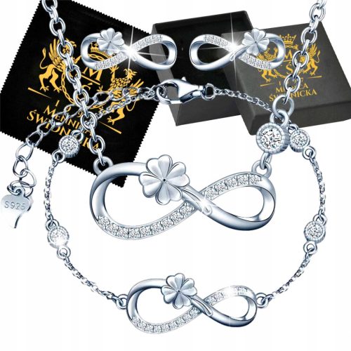  Bracelet Necklace Earrings Set Silver 925