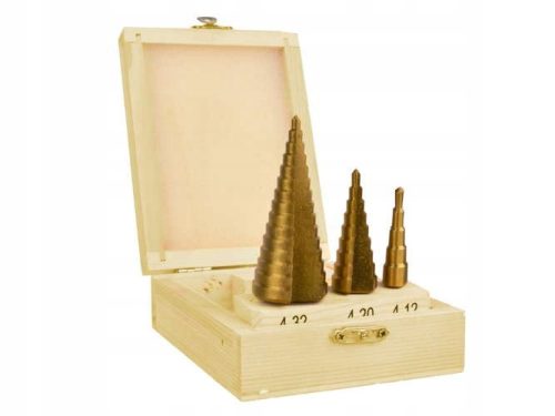 CONICAL STEP DRILL BIT 3 pieces TYTAN 4-32