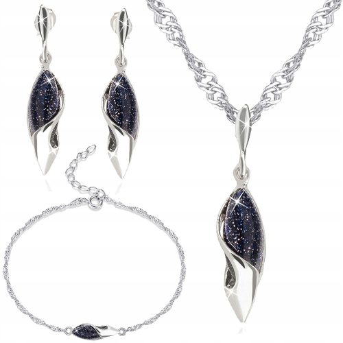  RHODIUM-PLATED SILVER JEWELRY SET CAIRO NIGHT