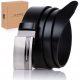  Men's LEATHER belt Automatic buckle BLACK trousers