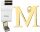  GOLD PENDANT SMALL LETTER M DIAMOND