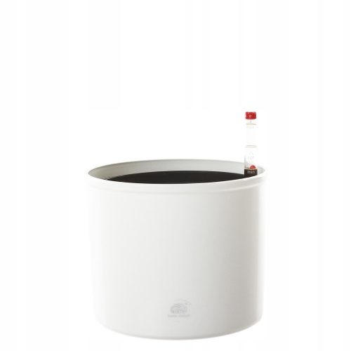  Flowerpot Leni, 17 cm x 17 x 14 cm, diameter 17 cm, white plastic