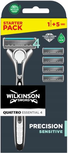  Wilkinson Quattro Titanium Sensitive Razor with Cartridges + 5 Cartridges