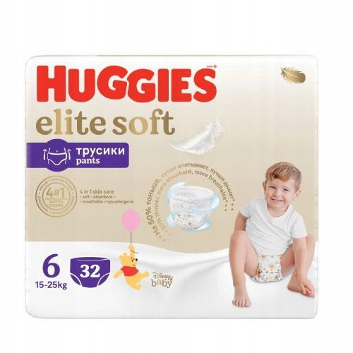  Huggies Elite Soft diaper pants Size 6 32 pcs.