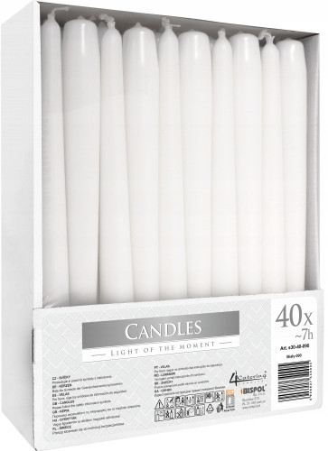 Candles Traditional paraffin candle without fragrance Aura 40 pcs.