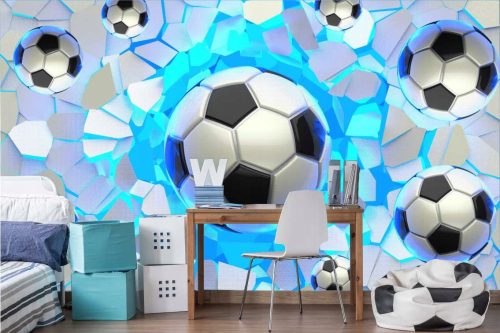 PHOTO WALLPAPER NON-WOVEN BALLS BLUE 330x230