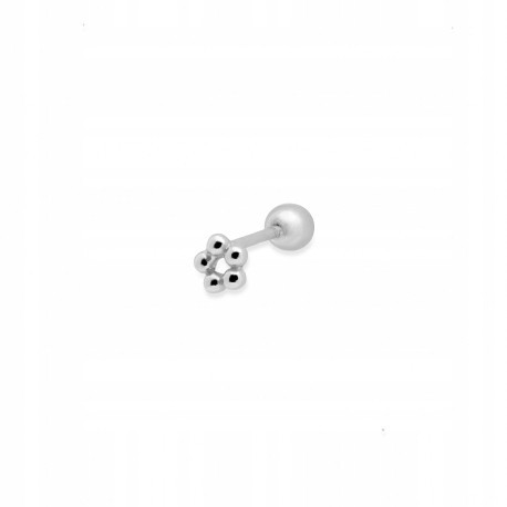  Silver earring with flower ANIA KRUK