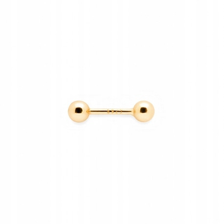  Gold plated earring with a 4 mm ball ANIAKRUK