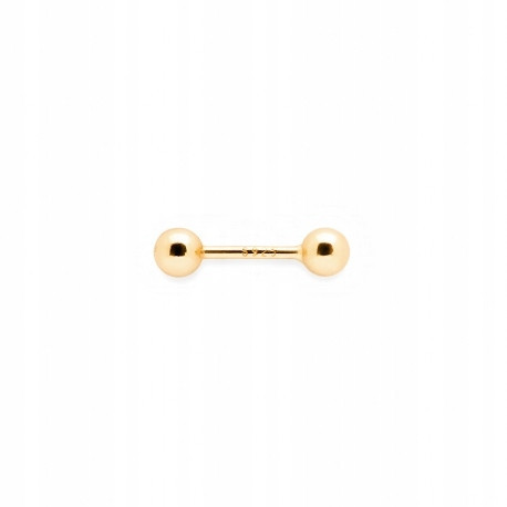  Gold plated earring with a 4 mm ball ANIAKRUK
