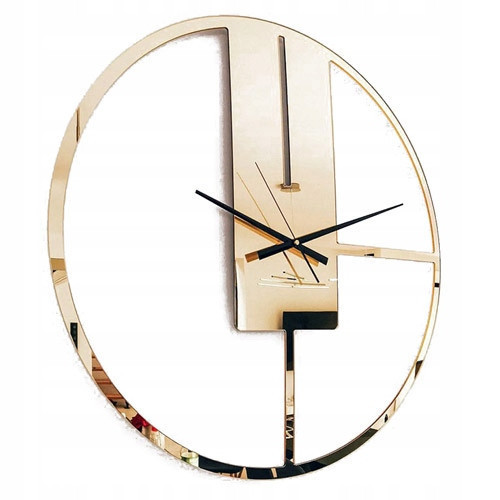 Clock for home Propsownia wall clock, black, silver, gold, 50 cm