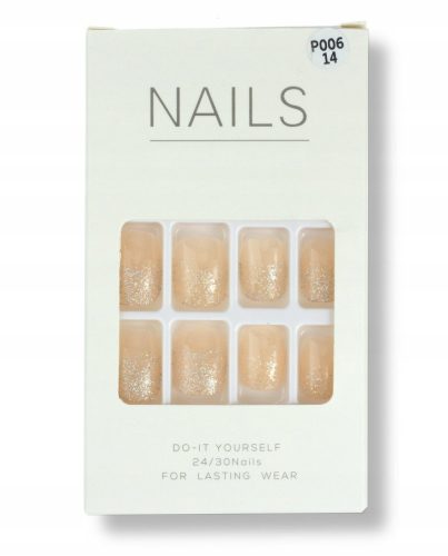  ARTIFICIAL NAILS TIPS NUDE GLITTER P006-14