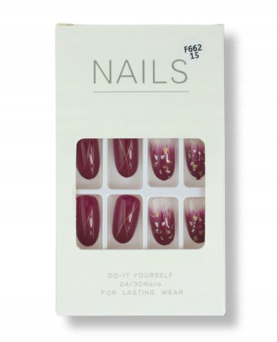  Artificial Nails Tips Burgundy F662-15