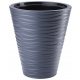  Form-Plastic flowerpot, 30 cm x 30 x 33.5 cm, diameter 29.5 cm, plastic shades in grey and silver