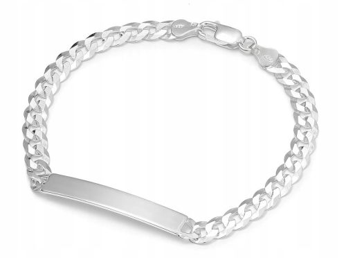  Silver men's bracelet with a 21 cm plate