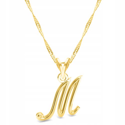  Chain gold necklace 925 Letter Letter M