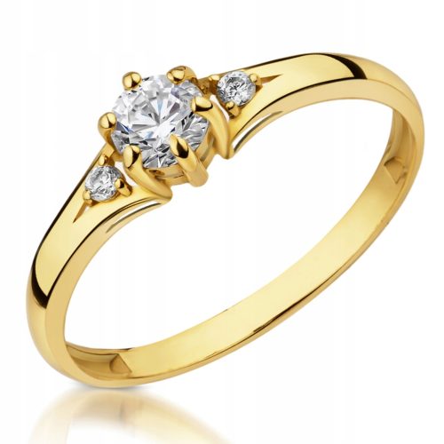  GOLD RING 585 14K ZIRCONIA 1170-1 r15