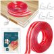  Tikola corner protection strips, transparent, 3 m + 4× Tikola silicone corners, 4 pieces, transparent