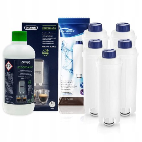  5x FILTRE À EAU + DÉTARTRANT DeLonghi 500ml SET