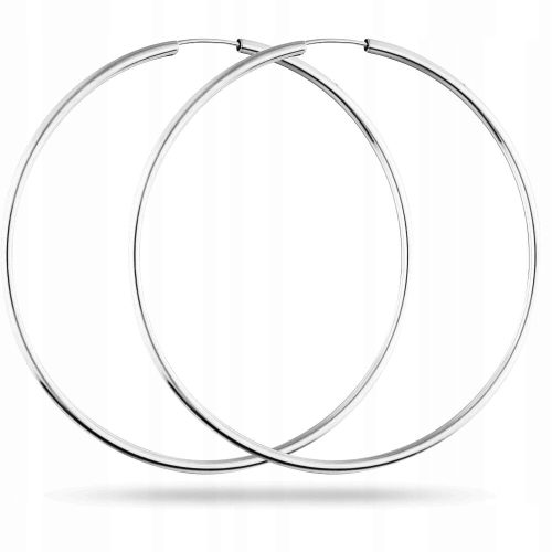  Silver Hoop Earrings Large 70 mm