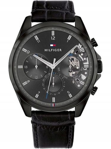  TOMMY HILFIGER 1710452 BAKER LEATHER STRAP WATCH + BOX