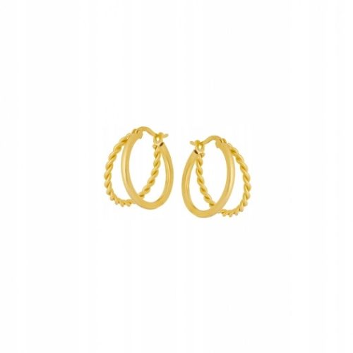  Gold plated hoop earrings ANIA KRUK gold twisted double 2 cm brass