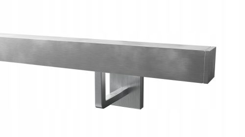 Handrail made of satin stainless steel 40 x 40, 2 brackets, 100 cm