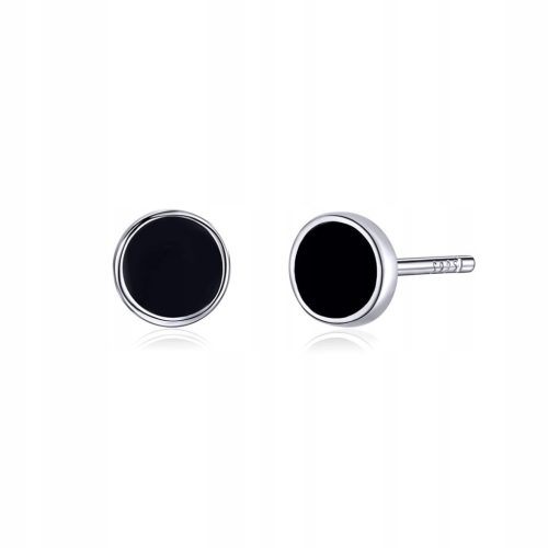  ORNAMO Black Classic Circle Earrings 925