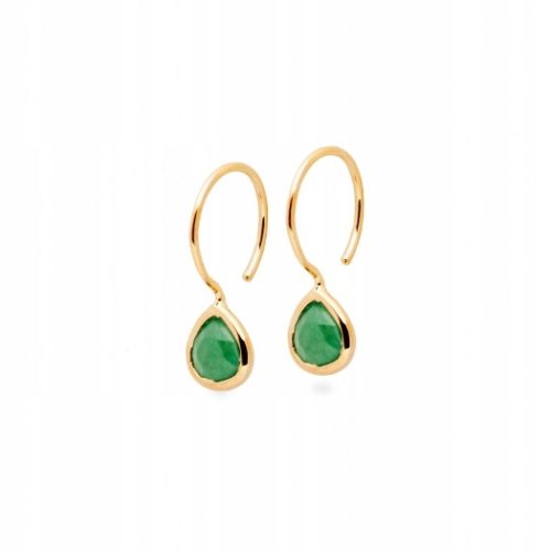  Gold-plated silver earrings with aventurine ANIA KRUK