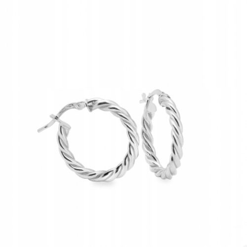  ANIA KRUK vintage twisted silver hoop earrings, 2.1 cm, 925 silver